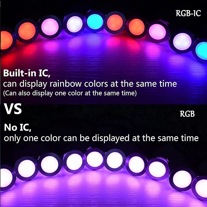 LED Deck Lights Kit, 30 Pack 1.77" Smart RGBW+IC Outdoor Lights | Low Voltage Recessed Deck & Step Lights | IP67 Waterproof Landscape Lighting for Stairs, Pool Deck & Garden | Works with Alexa/Google - Image 3