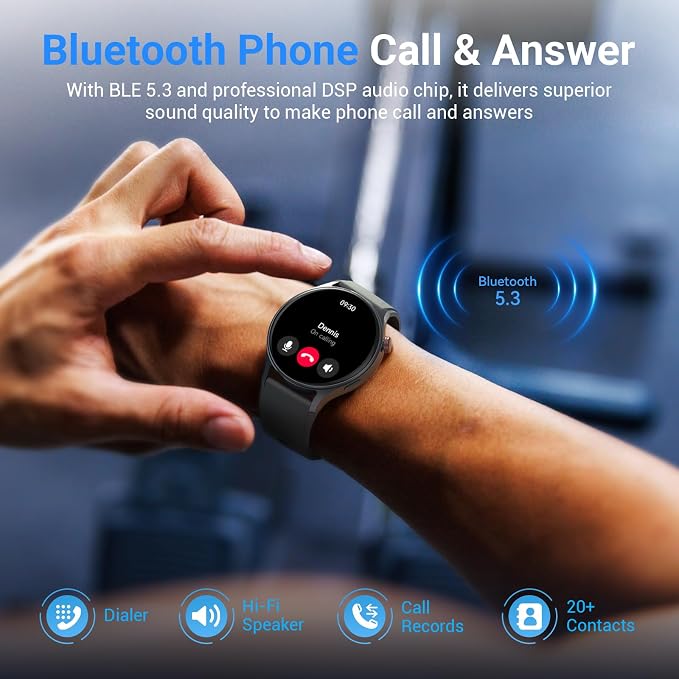Fitpolo Smart Watch for Men Women,1.3" AMOLED Touchscreen Fitness Tracker, Make/Answer Calls, Heart Rate SpO2 Monitor, 3ATM Waterproof, Sleep & Activity Tracking Smartwatch for Android Phones iPhone - Image 3