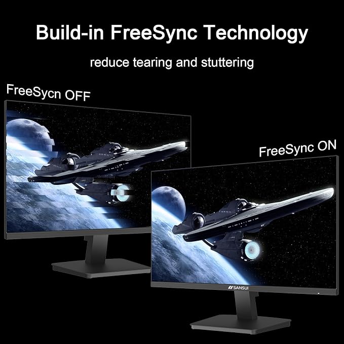 SANSUI 27 Inch Monitor,120Hz Computer Monitor Full HD 1920 x 1080P with HDMI DP Ports, 4000：1 Contrast, 110% sRGB, Eye Care, Frameless, 100 x 100mm VESA Mountable, for Work, Business, Gaming - Image 3
