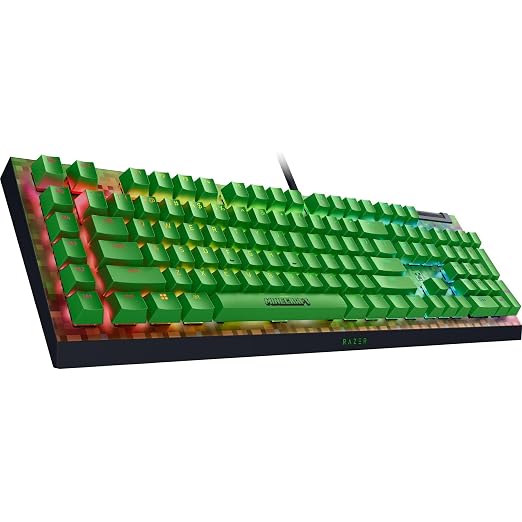 Razer BlackWidow V4 X Mechanical Gaming Keyboard, Minecraft Edition | Green Switches Tactile & Clicky, 6 Macro Keys, Chroma RGB, Doubleshot ABS Keycaps, Sound Dampening & Stabilizers - Image 9
