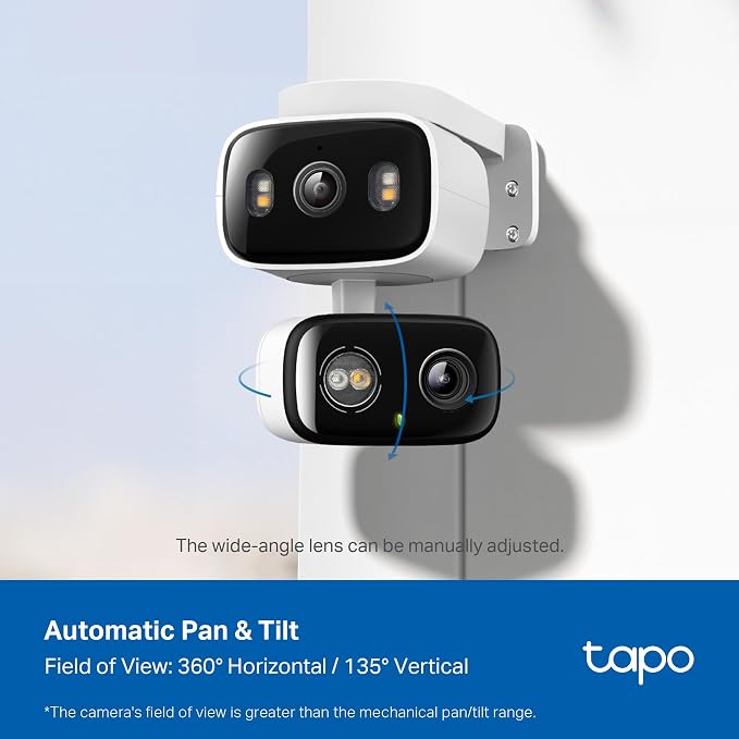 Tapo 2K Indoor/Outdoor Dual Lens Pan/Tilt Wired Security Camera - 125° Wide-Angle View + 6mm Zoom, Motion Track, Person/Vehicle Detection, Local Storage or Optional Cloud, C246D - Image 5