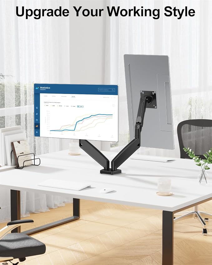 MOUNT PRO Dual Monitor Mount Fits 13 to 32 Inch Screen, Height Adjustable Monitor Stand for 2 Monitors, Full Motion Display Arm Holds up to 19.8lbs Each, Computer Desk VESA Mount, Black - Image 3