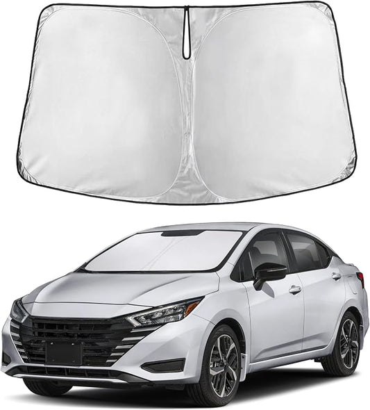 EcoNour Windshield Sunshade Compatible for Nissan Versa 2020-2023 2024 2025, Sun Visor for Front Windshield & Window Sun Shade Cover, UV Heat Blocker & Protector, Car Accessories by EcoNour