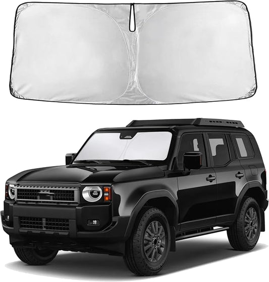 EcoNour Windshield Sunshade Compatible for Toyota Land Cruiser 2024-2025 2026, Sun Visor for Front Windshield & Window Sun Shade Cover, UV Heat Blocker & Protector, Car Accessories by EcoNour