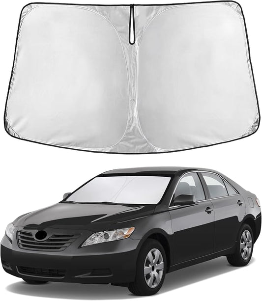 EcoNour Windshield Sunshade Compatible for Toyota Camry 2007-2009 2010 2011, LE, SE, SE Nightshade, XLE, XSE, TRD, Sun Visor for Front Windshield Sun Shade Cover, UV Heat Protector, Car Accessories by EcoNour
