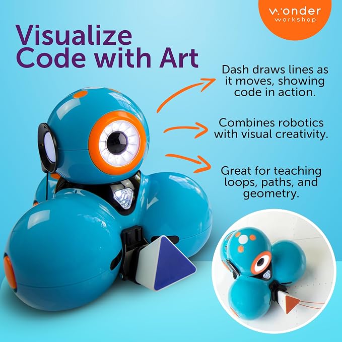 Wonder Workshop Dash Robot Wonder Pack – Coding Educational Bundle for Kids 6+ – Free STEM Apps with Instructional Videos - Launcher Toy, Sketch Kit Drawing, Gripper Building - Image 4