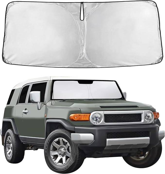 EcoNour Windshield Sunshade Compatible for Toyota FJCruiser 2007-2012 2013 2014, Sun Visor for Front Windshield & Window Sun Shade Cover, UV Heat Blocker & Protector, Car Accessories by EcoNour
