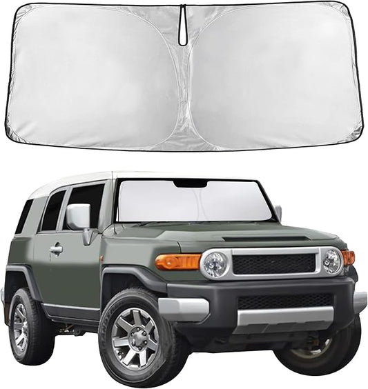 EcoNour Windshield Sunshade Compatible for Toyota FJCruiser 2007-2012 2013 2014, Sun Visor for Front Windshield & Window Sun Shade Cover, UV Heat Blocker & Protector, Car Accessories by EcoNour