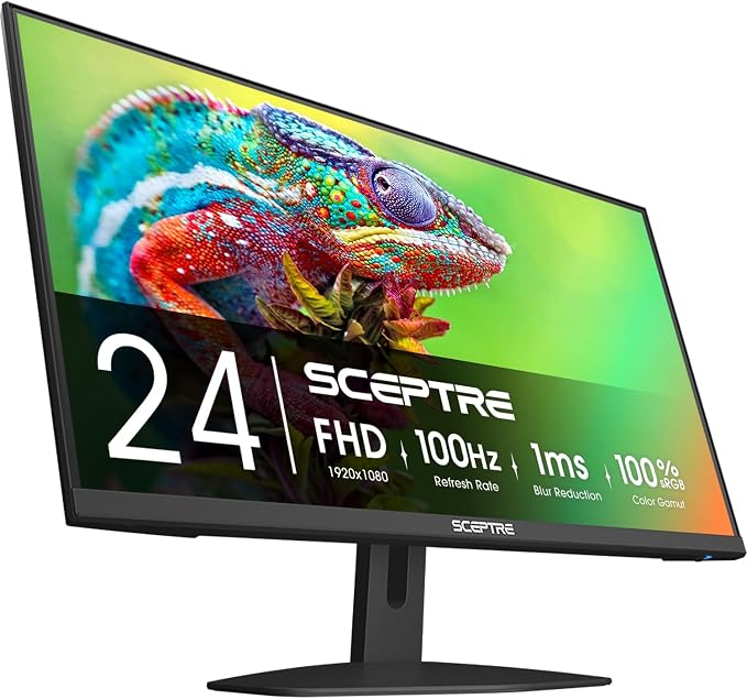 Sceptre Prime 24-inch Gaming Monitor 100Hz 1ms DisplayPort HDMI x2 100% sRGB AMD FreeSync Build-in Speakers, Eye Care Frameless Machine Black 2025 (E248W-FW100T) | 23.8 FHD, 1ms Blur Reduction, 100% Srgb, Dp1.2 Plus HDMI 2.0 X2, Built-in 2×2w Speakers,... - Image 6