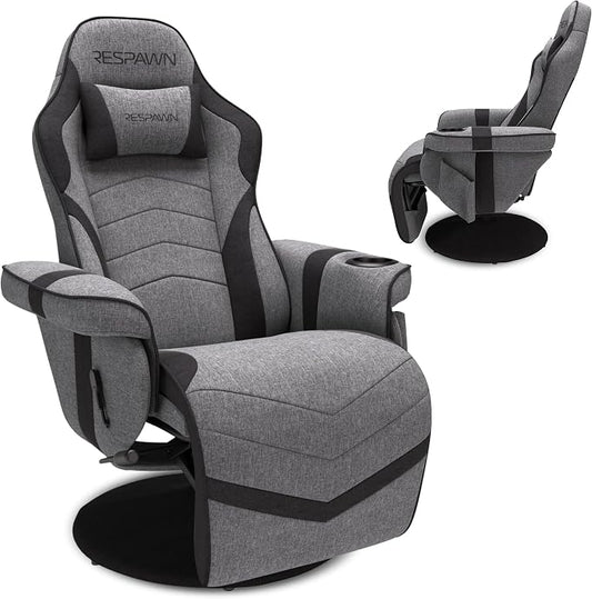 RESPAWN 900 Gaming Recliner Chair with Footrest, Cup Holder and Swivel | Ergonomic gaming recliner with footrest, cup holder, lumbar support, 135° recline & 360° swivel for console gaming by BrandRESPAWN