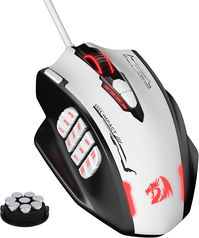 Redragon M908 Wired RGB MMO Gaming Mouse 24000 DPI Remapping Keys | Stable Lag-Free Connection, Redefine Keybinding Macro, Vibing Backlight, Ergonomic Grip Body Comfort by REDRAGON