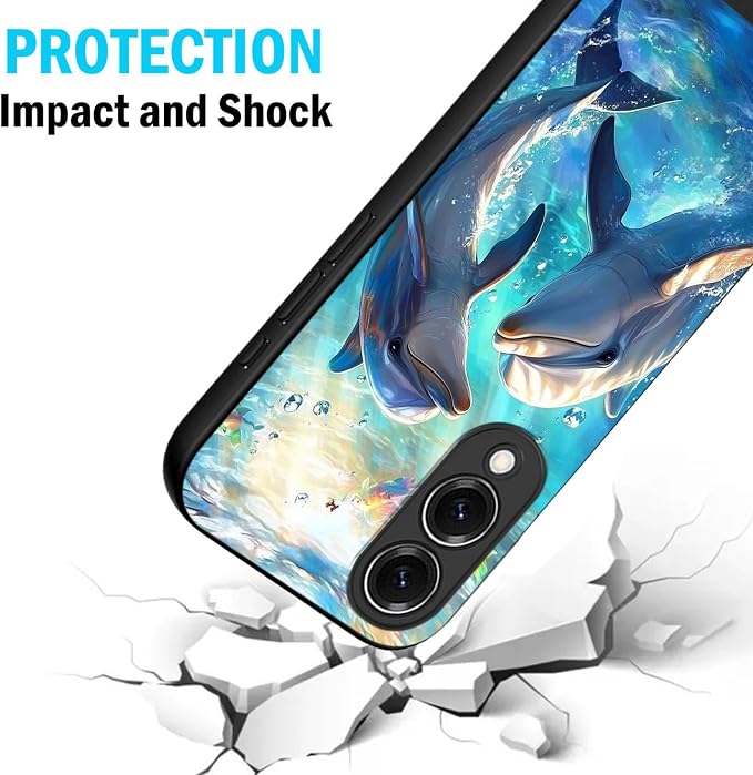 Designed for Galaxy S25 Edge Phone Case,Slim Silicone Shockproof Protective Case for Galaxy S25 Edge 6.7 inch,Dolphin - Image 2