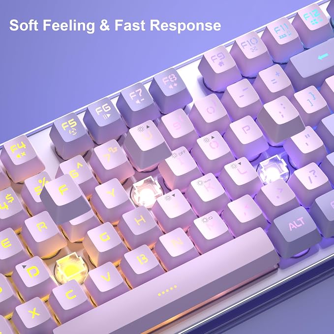 Gaming Keyboard and Mouse Combo, K1 RGB LED Backlit Wired Keyboard with 104 Key Computer PC Gaming Keyboard for PC/Laptop (Purple) - Image 5