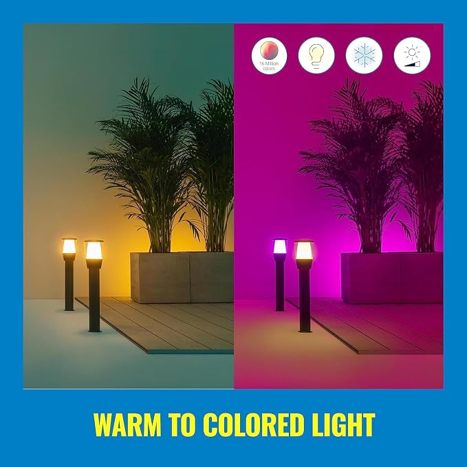 WiZ Elpas Bollard Smart WiFi Outdoor LED Path Light Starter Kit, Compatible with Alexa, Google Assistant and Siri Shortcuts, Bluetooth Compatible, No Hub Required - Image 4
