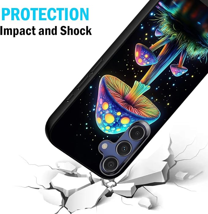 Designed for Galaxy A56 5G Phone Case,Slim Silicone Shockproof Protective Case for Galaxy A56 5G 6.7 inch,Luminous Mushroom - Image 2