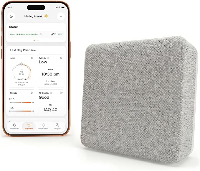 Layla Smart Home Agent 9-in-1 Smart Sensor & Air Quality Monitor (CO2, bVOC, Humidity) | Noise & Motion Detector, AC Controller, Energy Savings | Compatible with Alexa & Google Home | No Subscription by LaylaEco