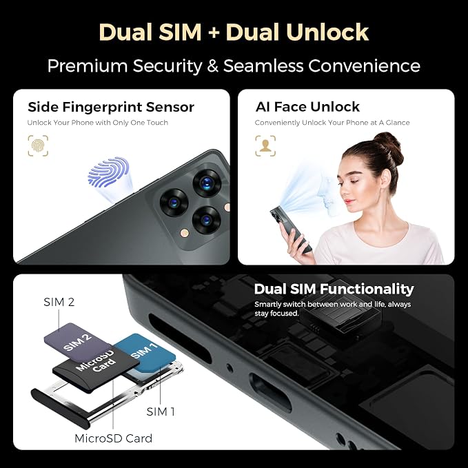 S13 Unlocked Cell Phone Android 14 Smartphone 6.67" FHD+ AMOLED 120Hz Display 108MP AI Triple Camera 32MP Front Cam 12GB RAM+512GB 5000mAh Battery 33W Charging, Dual SIM Fingerprint & AI Face Unlock - Image 4
