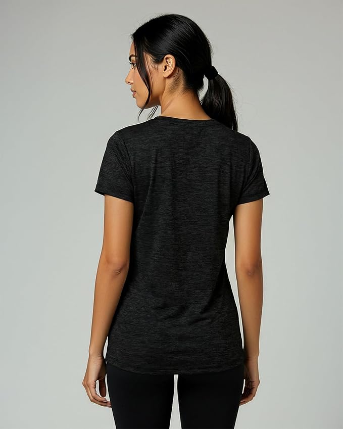 5 Pack Women's Dry Fit V Neck Workout Tops T Shirts Athletic Gym Yoga Tees | Available In Plus Size, Cooling Moisture-Wicking, Short Sleeve, Quick-Dry, Fitness, Stretch, Exercise, Running, Hiking - Image 9