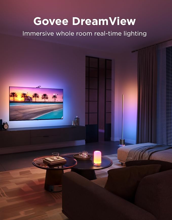 Govee TV Backlight 3 with Dual 4MP Lens, TV Lights Sync to 75-85 Inch TVs | RGBWIC LED Strip Lights for Movie Night, Smart AI Color Filter, App & Voice Control, Compatible with Matter, 60LEDs/m, 16.4ft - Image 7
