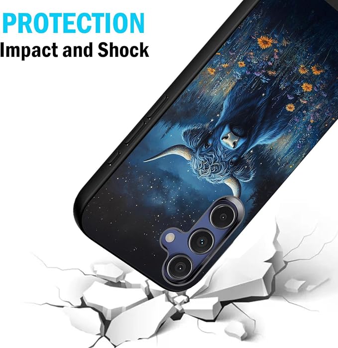 Designed for Galaxy S25 Plus Phone Case,Slim Silicone Shockproof Protective Case for Galaxy S25 Plus 6.7 inch,Cute Highland Cow - Image 2