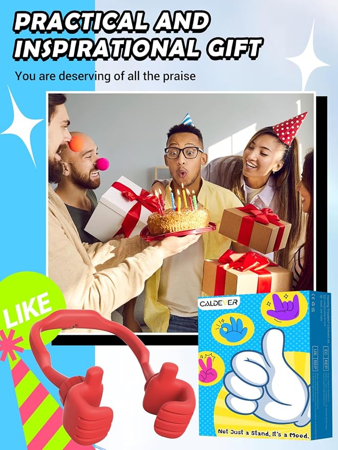 Gifts for Teens Girls Women Mom Wife Cell Phone Holder: Adjustable Thumbs Up Phone Stand Gift for Kids Adults Women Teenage Men Boy Grandma Funny Gadgets Trend Stuff Ideas Stocking Stuffer Gift - Image 3
