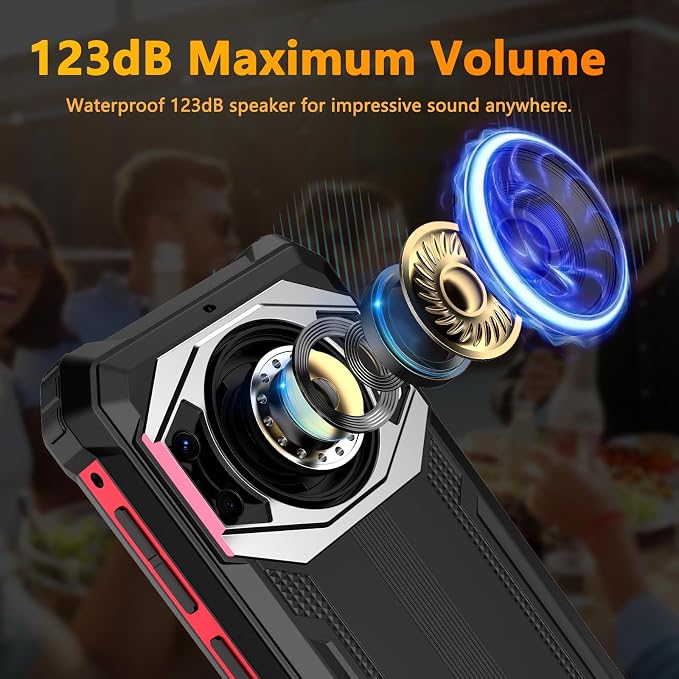 FOSSIBOT F101P Android 13 Rugged Smartphone, 7GB+64GB /1TB Rugged Call Phone 10600mAh Unlocked Phone 123dB Loud Volume Phone 5.45" 24MP+8MP Camera Waterproof Smartphone 4G Dual SIM OTG 18W Charger - Image 2