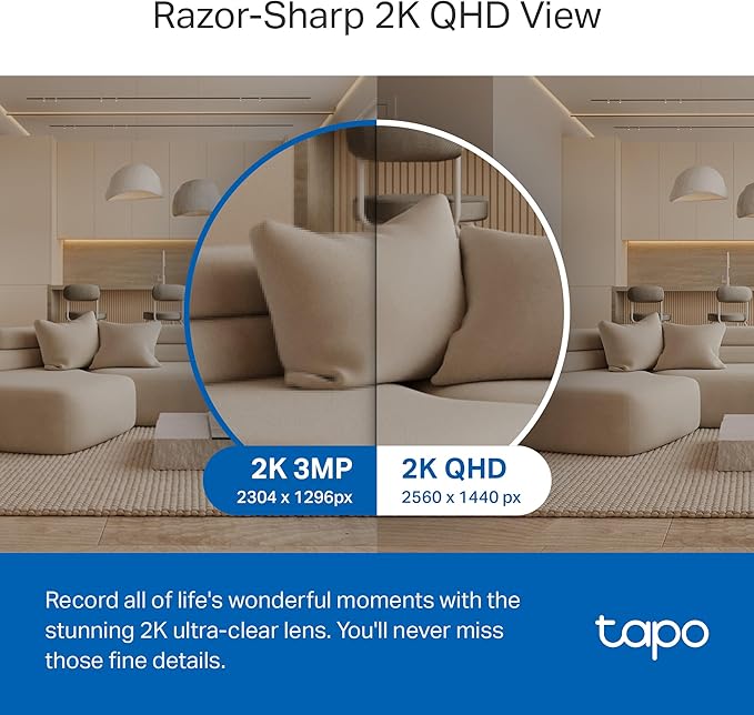 TP-Link Tapo 2K QHD Pan/Tilt Security Camera for Pet Camera, Baby Monitor, Motion Detection, Motion Tracking, 2-Way Audio, Night Vision, Cloud &SD Card Storage, Works w/Alexa & Google Home(Tapo C220) - Image 3
