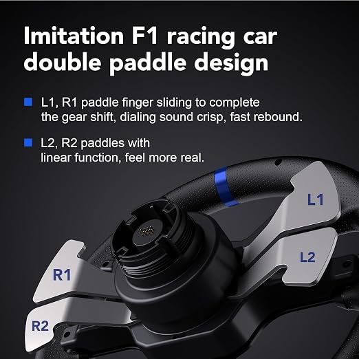 PXN V99 Force Feedback Racing Wheel, with Pedals and Shifter | Detachable 270°/900° Steering Wheel, Hall Pedals & H-Shifter - for PC, Xbox Series X|S, Xbox One, and PS4 - Image 5