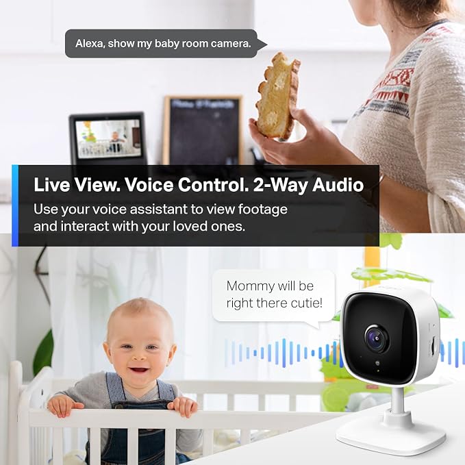 Tapo 2K Indoor Wired Security Camera - Works as a Baby Monitor & Pet Camera, Person/Motion/Baby Cry Detection, 2-Way Audio, Siren, Subscription-Free Local Storage or Optional Cloud, C110P4 (4-Pack) - Image 5