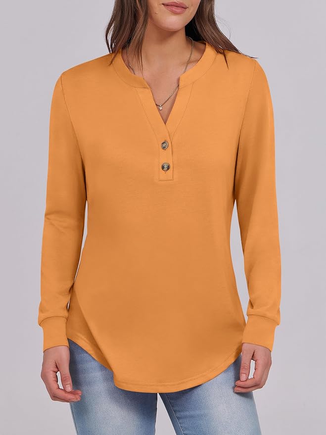 ANRABESS Women's Long Sleeve Shirts 2026 Spring Fashion Dressy Casual Tops Trendy Henley Blouses Cute Work Outfits Clothes - Image 5