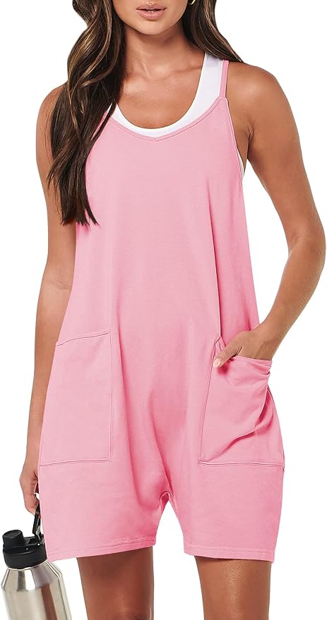 ANRABESS Womens Rompers Summer Casual Loose Sleeveless Overalls Spaghetti Strap Shorts Jumpsuit 2026 Beach Vacation Clothes by ANRABESS