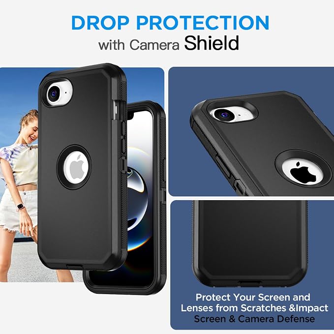 AICase for iPhone 17e/iPhone 16e Case 2026,Heavy Duty Drop Protection Full Body Rugged Shockproof/Drop Proof/Dust proof Military Protective Tough Durable Cell Phone Cover for iPhone 17e/16e 6.1_3 - Image 2