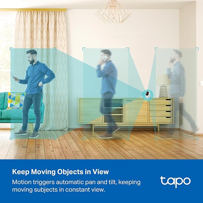 Tapo 4K Indoor Pan/Tilt Wired Security Camera - Works as a Baby Monitor, Person/Pet Detection, Facial Recognition, 360° AI Motion Tracking, Subscription-Free Local Storage or Optional Cloud, C260 - Image 6