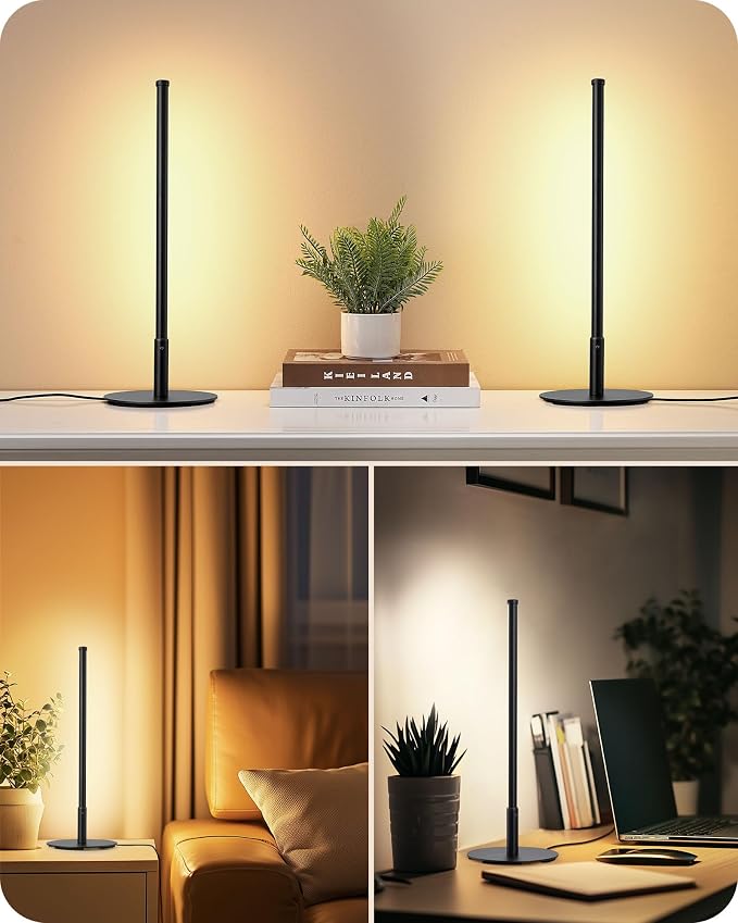 EDISHINE Upgraded LED Table Lamp, Stepless Dimmable Bedside Lamp with 3 Color Temperature, Modern Nightstand Lamp, Desk Lamp for Bedroom, Living Room, Corner, Gift, Metal Finish, Black, 6W | 3 Color Temperature, Memory Function, Metal Finish, Skinny Mo... - Image 8