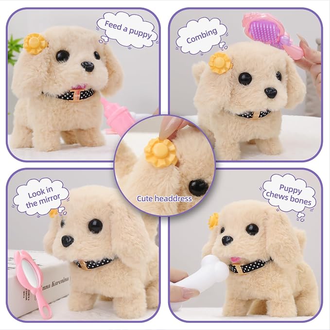 Vanvimen 16 Pcs Robot Dog Toys for Girls, Toys for 3 4 5 6 7 8 Year Old Girls Kids Boys, Realistic Robot Puppy Toddlers Girl Toy for 5-7 6-8, Ideas Birthday Gifts for Girl 3 4 5 6 Year Old - Image 7