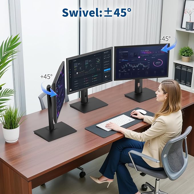 Vesa Monitor Stand with Spring-Adjustable Height, Swivel, Tilt, Rotation Vesa Stand, Compatible with Monitors Within 27 inch and Weighing Between 7.7-11lb (Black, Only for 7.7-11 lb Monitor) - Image 8