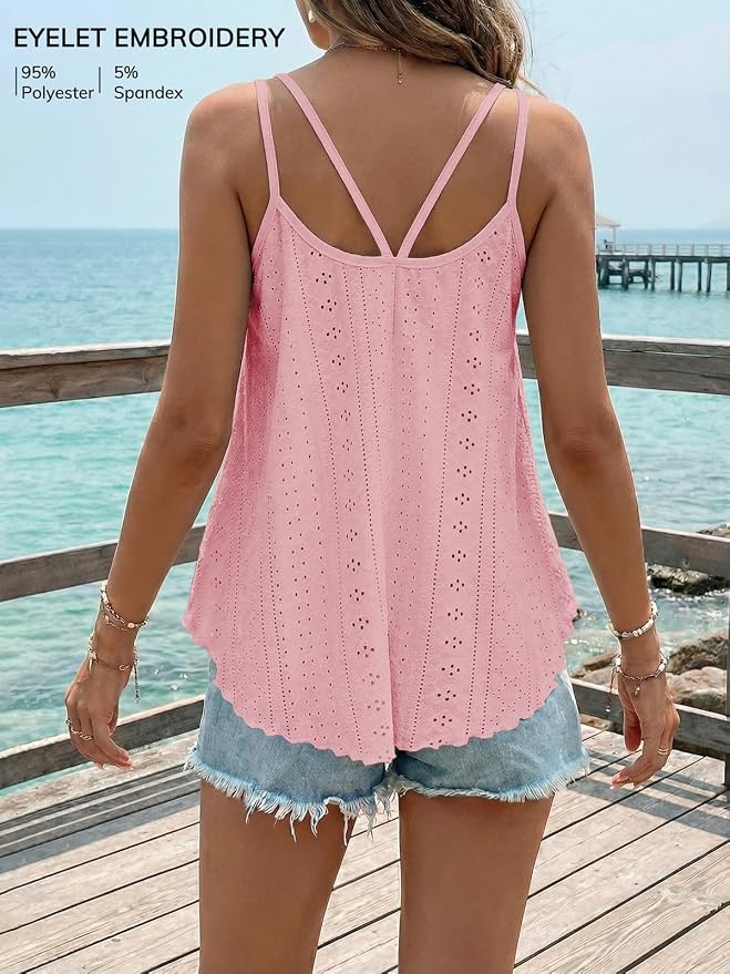 ATHMILE Women's Tank Tops Sleeveless Summer Top Spaghetti Strap Spring Shirt Loose Fit Beach Vacation 2026 Casual - Image 2