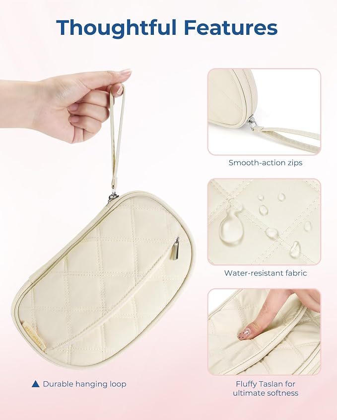 BAGSMART Cord Organizer Travel Cable Bag, Compact Tech Electronic Organizer Travel Case, Essentials for Charger, Cable, Phone, Flash drive - Beige - Image 5