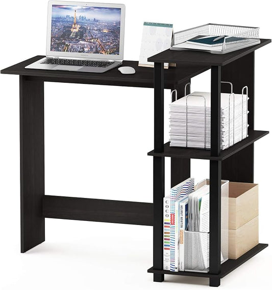 Furinno Abbott Corner Computer Desk with Bookshelf, Espresso/Black by Furinno-FitsYourSpaceFitsYourBudget