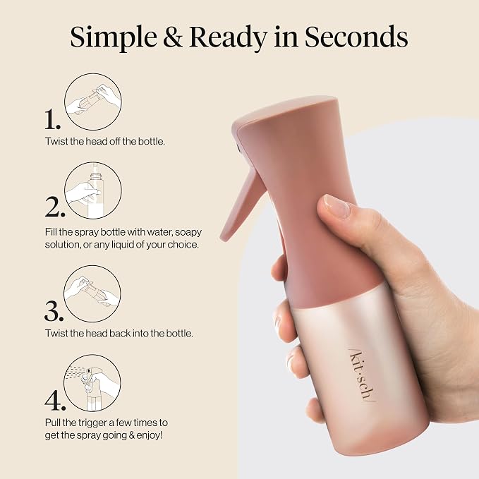 Kitsch Continuous Spray Bottle for Hair – Terracotta, 150ml | Fine Mister Spray Bottle & Water Spray Bottle – Recycled Hair Spray Bottle – Spray Bottles for Cleaning, Styling, & More - Image 7