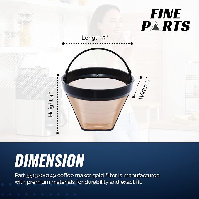 Delonghi Coffee Filter Replacement - Delonghi 5513200149 Coffee Filter - Espresso Machine and Coffee Maker Compatible - Reusable Gold Filter - 1 Count - Image 4