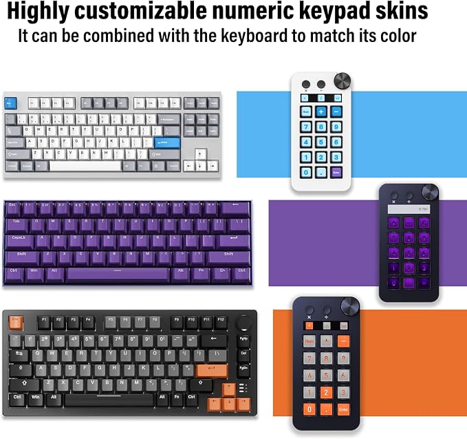 Streaming Deck,Macro pad/Calculator/Numeric Keypad Three Modes | 15 Customizable Macro Keys and LCD Bar,Large Dial,Work Efficiency Device,Compatible with Windows and Mac(N1 Black) - Image 5