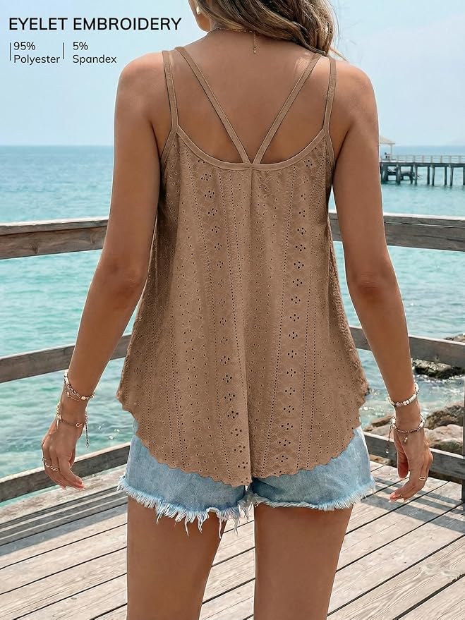 ATHMILE Women's Tank Tops Sleeveless Summer Top Spaghetti Strap Spring Shirt Loose Fit Beach Vacation 2026 Casual - Image 2