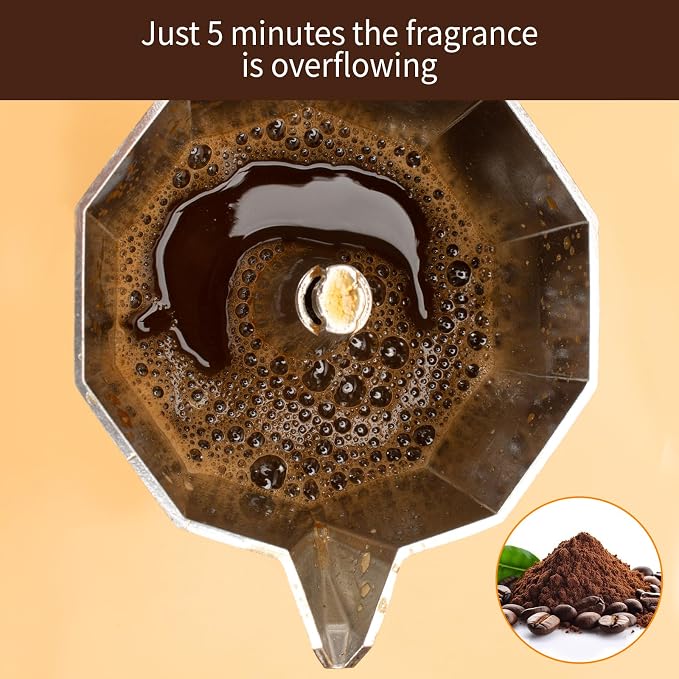 LAOION 6 Cup Electric Moka Pot, 300ml Portable Espresso Maker | Cafeteras Electricas Modernas with Detachable Base and Overheat Protection, Coffee Machine Gift for Home or Travel - Image 4