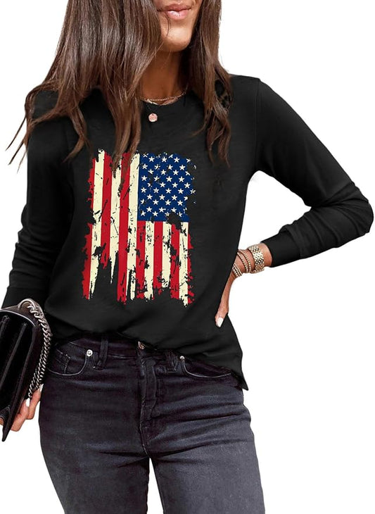 EVALESS Womens Crewneck Long Sleeve Tops Casual Polka Dots Tops Fall 2026 Tshirts Shirts by EVALESS