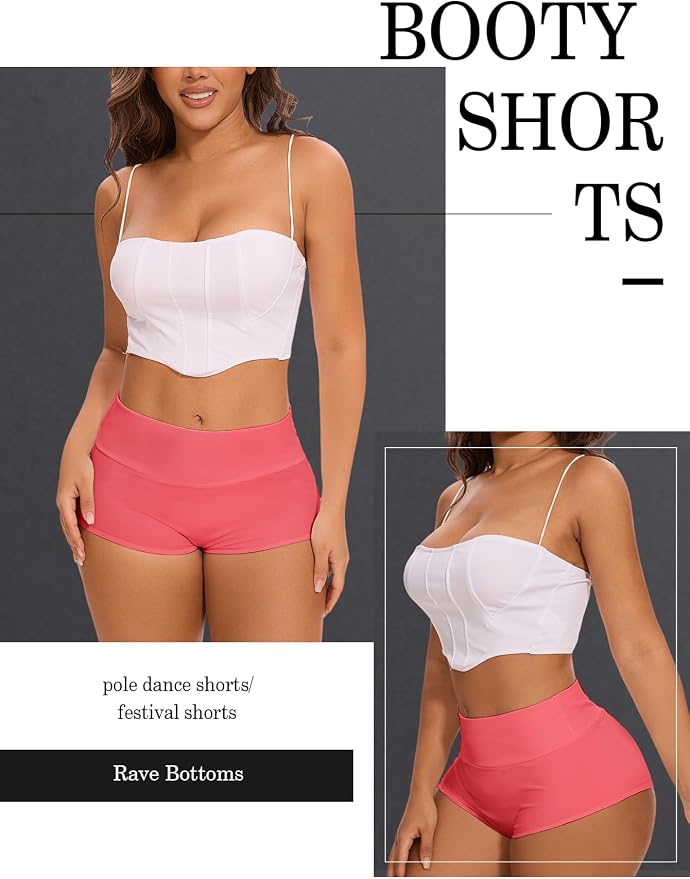 Cut Out Yoga Shorts Booty Butt Lifting Scrunch Shorts High Waisted Workout Gym Active Hot Pants - Image 3