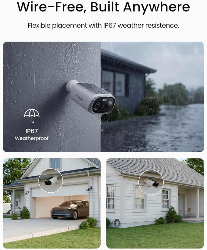 REOLINK Security Cameras Wireless Outdoor, 3K 5MP Dual-Band WiFi 6, Person/Vehicle/Animal Smart AI Detection, IP67, Local Storage, Smart Alerts, No Subscription, Home Hub Mini with 4X Argus Solar - Image 4