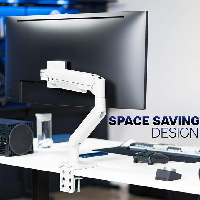 VIVO Heavy Duty Aluminum Ultrawide Monitor Tension Arm for up to 49 inch Screens, Holds 44 lbs, Premium Desk Mount Stand Designed for Samsung Odyssey G9 and More, White, STAND-V101VW - Image 8