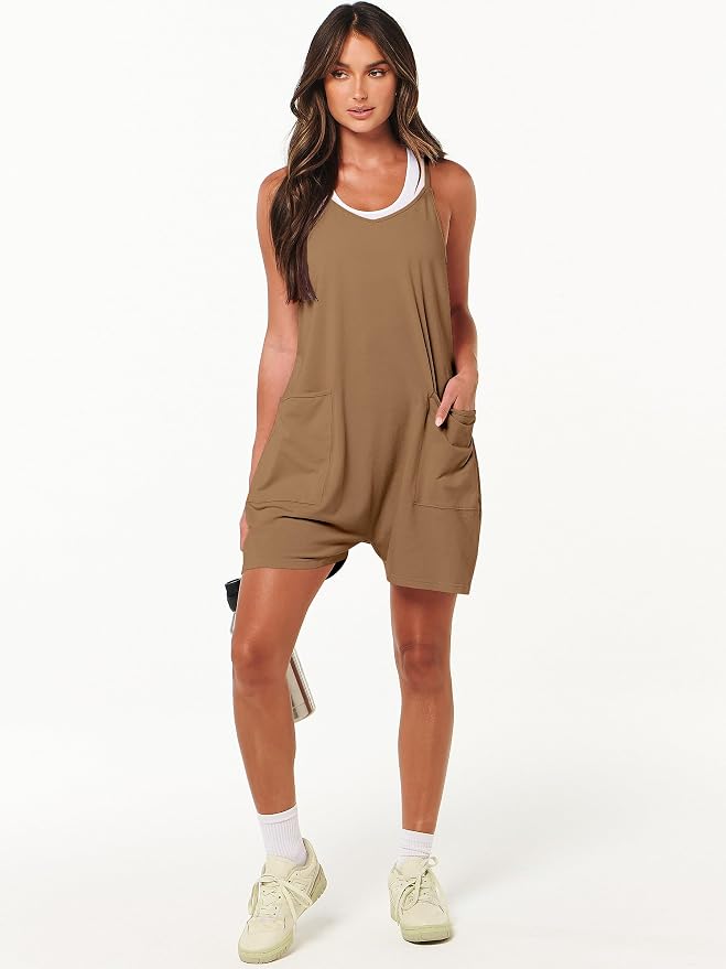 ANRABESS Womens Rompers Summer Casual Loose Sleeveless Overalls Spaghetti Strap Shorts Jumpsuit 2026 Beach Vacation Clothes - Image 7