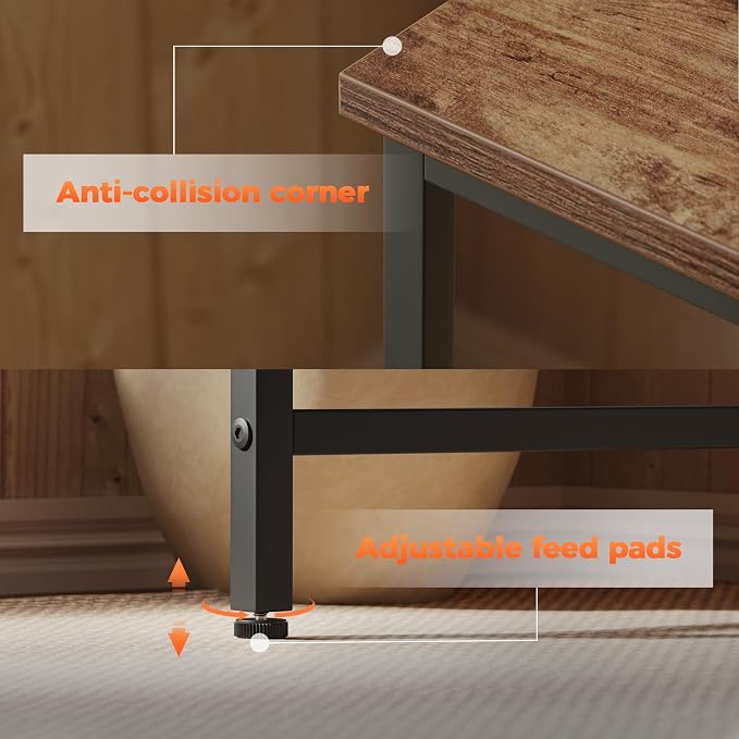 Mericonia 32x20 Inch Computer Desk, 0.6" Thick Small Office Table | Modern Simple Style, Small Study & Writing Table for Home Bedroom Work, Brown - Image 5